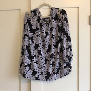 INC cold shoulder 3/4 sleeve paisley top